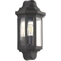 LAP Outdoor Half Lantern Wall Light Satin Black (148PG)