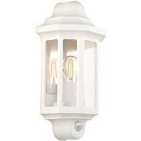 LAP Outdoor Half Lantern Wall Light With PIR Sensor White (430PG)