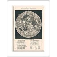 Wee Blue Coo Map Illustrated Antique Telescopic Moon Picture Wall Art Print
