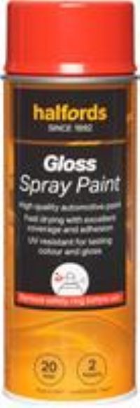 Halfords S4-360 Red Gloss Car Spray Paint - 400Ml