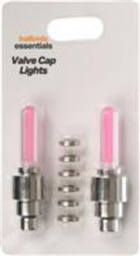 Halfords Essential Kids Bike Valve Cap Lights - Pink