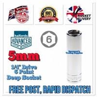 Halfords Advanced 5mm HI-TORQ 6 Point Socket 1/4 Drive Standard *FREE POST*