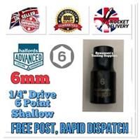 6mm Halfords Advanced Black Edition 6 Point Socket 1/4 Drive Standard FREE POST