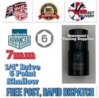 7mm Halfords Advanced Black Edition 6 Point Socket 1/4 Drive Standard FREE POST