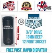 10mm Hex HALFORDS ADVANCED “Black Edition” 3/8 Drive Allen Socket *FREE POST*