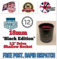 18mm HALFORDS ADVANCED “Black Edition” 1/2” Drive 12 Point Socket *FREE POST*