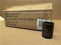 20 x Halfords Advanced Socket 1/2” Drive 12 Point 21mm Black - Bulk Box Deal New