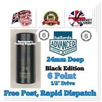 24mm Deep HALFORDS ADVANCED 1/2” Drive Black Edition 6 Point Socket *FREE POST/