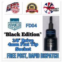 Halfords Advanced “Black Edition” FD04 3/8 Socket 4mm Flat Tip Bit *FREE POST*