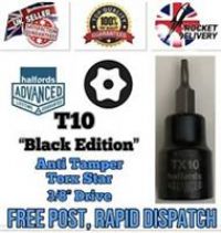 T10 Halfords Advanced Security Torx Star 3/8 Drive Socket Tool *Black Edition*