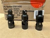3 x Halfords Advanced 3/8 Black Edition Universal Joint 3/8 Swivel Socket Drive