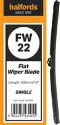 Halfords Flat Wiper Blade Single Fw22