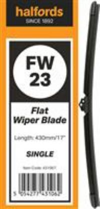 Halfords Flat Wiper Blade Single Fw23