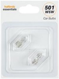 501 W5W 12V Car Side Tail Interior Light Bulbs Halfords Essentials Twin Pack
