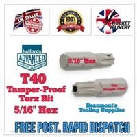 T40 Tamper Proof Torx Insert 5/16” Hex Bit Halfords Advanced *FREE RAPID POST*