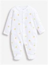 Jojo Maman Bebe Unisex Duck Embroidered Sleepsuit - Yellow