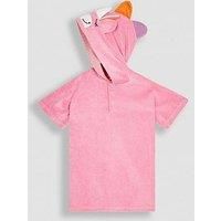 Jojo Maman Bebe Girls Unicorn Towelling Hooded Poncho - Pink