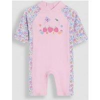 Jojo Maman Bebe Girls Strawberry Ditsy Sun Protection Suit - Pink