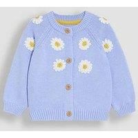 Jojo Maman Bebe Girls Floral Embroidered Cardigan - Blue