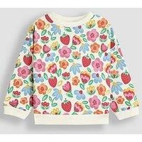 Jojo Maman Bebe Girls Strawberry Floral Sweatshirt - Cream