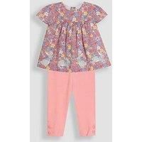 Jojo Maman Bebe Girls 2-Piece Bunny Applique Blouse & Leggings Set - Pink