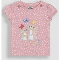 Jojo Maman Bebe Girls Bunny Applique T-Shirt - Pink