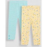 Jojo Maman Bebe Girls 2-Pack Duck Floral Leggings - Yellow