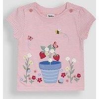 Jojo Maman Bebe Girls Strawberry Applique T-Shirt - Pink