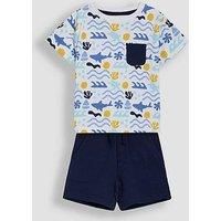 Jojo Maman Bebe Boys 2-Piece Sea Ocean T-Shirt & Short Set - Navy