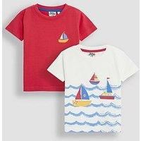 Jojo Maman Bebe Boys 2-Pack Sailboat Print T-Shirts - White