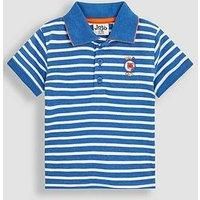 Jojo Maman Bebe Boys Tiger Badge Polo Shirt - Blue