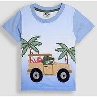 Jojo Maman Bebe Boys Tropical Jeep Applique Ombre T-Shirt - Blue