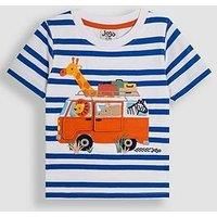 Jojo Maman Bebe Boys Safari Friends Applique T-Shirt - Cream