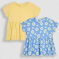 Jojo Maman Bebe Girls 2-Pack Sunflower Floral T-Shirts - Blue