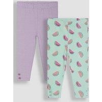 Jojo Maman Bebe Girls 2-Pack Watermelon Leggings - Green