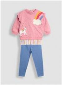 JOJO MAMAN BÉBÉ Unicorn And Rainbow Tulle Sweatshirt And Leggings Set 3-4 Years