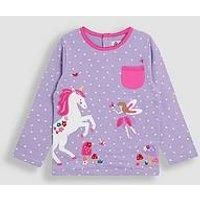Jojo Maman Bebe Toddler Girls Unicorn And Fairy Applique Top - Purple