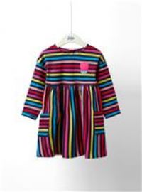 JOJO MAMAN BÉBÉ Flower Multi Striped Dress 4-5 Years