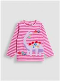 JOJO MAMAN BÉBÉ Dino Applique Stripe Top 2-3 Years