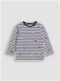 JOJO MAMAN BÉBÉ Floral And Butterfly Embroidered Top 6-7 Years