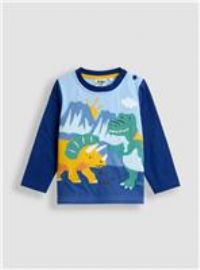 JOJO MAMAN BÉBÉ Dino Scene Applique Top 4-5 Years