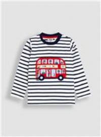 JOJO MAMAN BÉBÉ London Bus Applique Top 4-5 Years