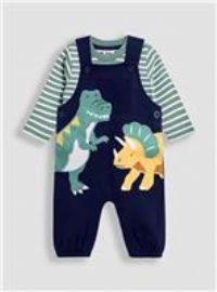 JOJO MAMAN BÉBÉ 2 Piece Dino Dungarees And Top Set 2-3 Years