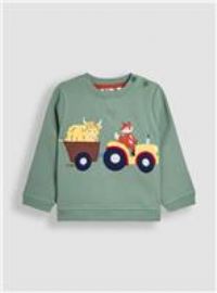 JOJO MAMAN BÉBÉ Tractor & Trailer Applique Sweatshirt 18-24 months