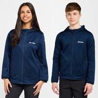 Berghaus Kids/' Privatale Full-Zip Hoodie with 3 Zipped Pockets, Technical Hoodie for Kids, Outdoors Clothing, Navy, 13 Years