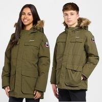 Berghaus Kids/' Fourstones Insulated Parka Jacket with AQ2™ Waterproof Fabric and Faux Fur Trimmed Hood, Kids/' Winter Jacket, Hiking & Outdoor Recreation Clothing (13 Years, Khaki)