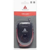 Technicals 4 Digit Dail Combination Safety Cable Lock, Black, One Size
