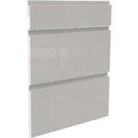 Handleless Kitchen 3 Drawer fronts (W)597mm - Gloss Grey