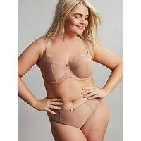 Sculptresse by Panache Eden Brief High Leg Knickers Semi Sheer Briefs 10912 Pink