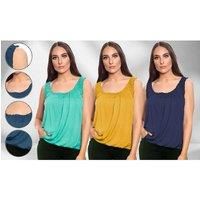 Basic Elasticated Gather Vest Top - Grey